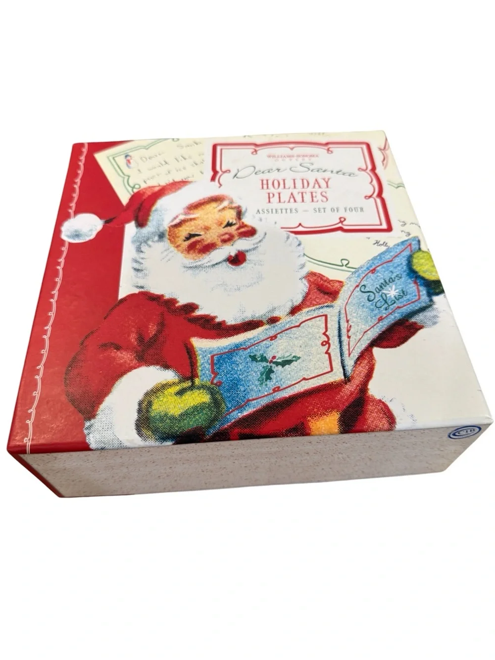 Williams Sonoma dear Santa holiday plates set of 4 NEW